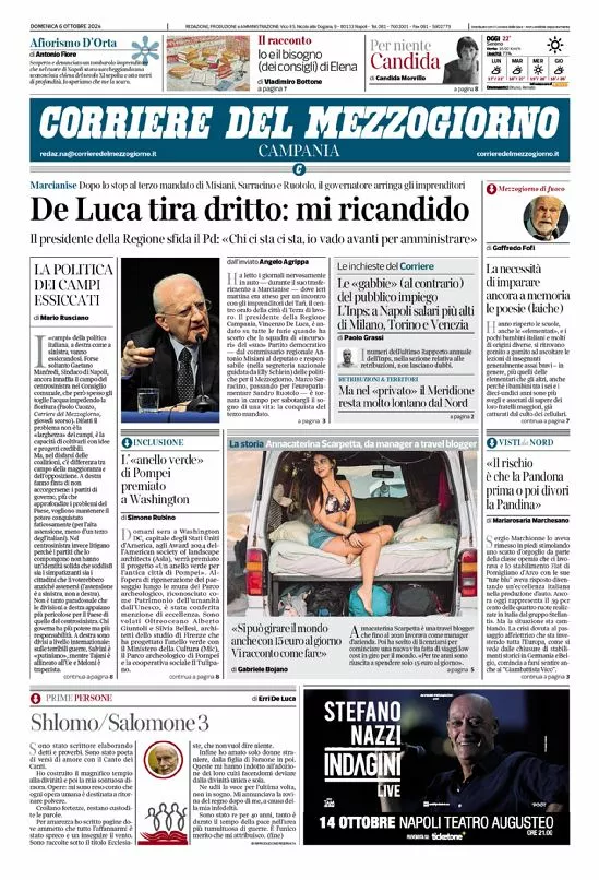 Prima-pagina-corriere del mezzogiorno-del-2024-10-06